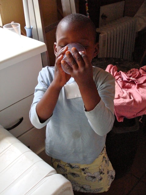 a cup of cold water